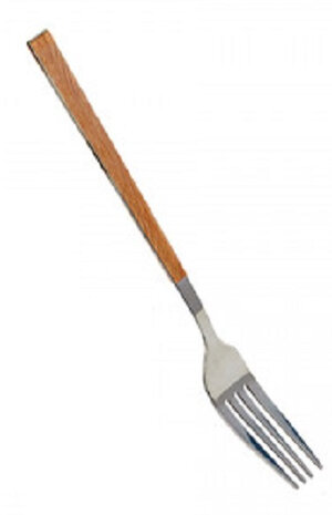 vork 20 cm RVS/hout bruin/zilver
