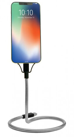 telefoonhouder gooseneck 57 cm staal grijs 3-delig