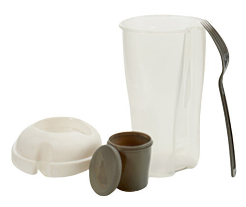 saladebak 500 ml 19,5 cm grijs/transparant 3-delig