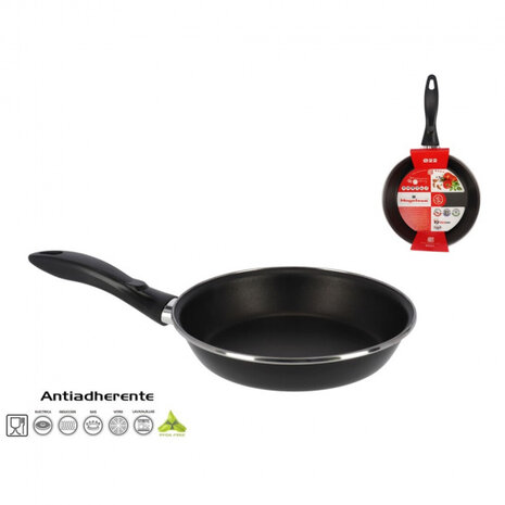 koekenpan 22 cm staal zwart