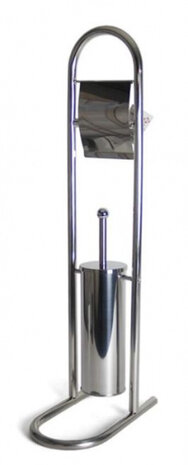 toiletrol-/borstelhouder Nilo 30 x 79 cm RVS zilver