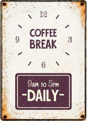 wandbord Coffee Break 21 x 14,8 cm staal bruin