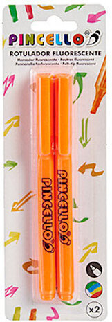 markeerstift fluorescerend 6,25 cm oranje 2 stuks