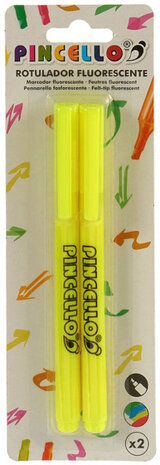 markeerstift fluorescerend 6,25 cm geel 2 stuks