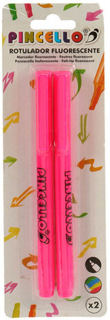 markeerstift fluorescerend 6,25 cm roze 2 stuks