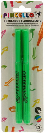 markeerstift fluorescerend 6,25 cm groen 2-delig
