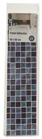 muursticker tegelpatroon 60 x 90 cm PVC donkerblauw