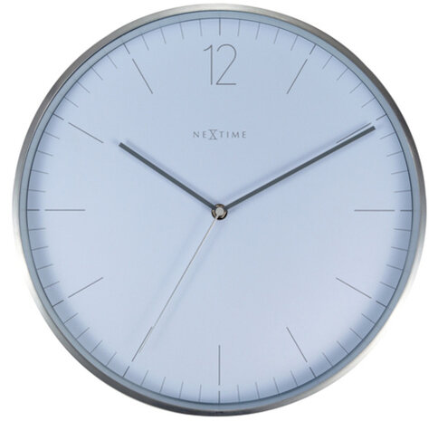 wandklok Essential Silver 34 cm aluminium wit/zilver