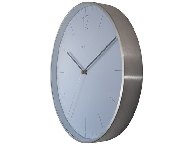 wandklok Essential Silver 34 cm aluminium wit/zilver