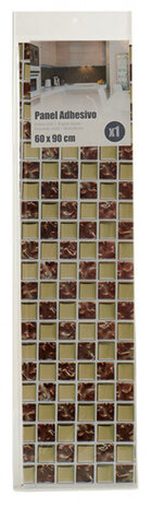 muursticker tegelpatroon 90 x 60 cm PVC beige/bruin