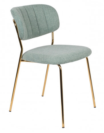 eetkamerstoel Jolien 79 x 56,5 x 49 cm groen/goud