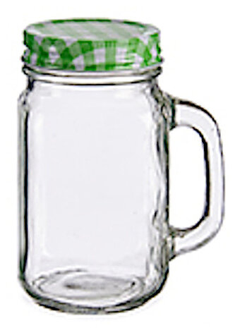 voorraadpot 430 ml glas transparant/groen