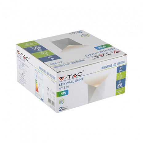 wandlamp VT-825 5W 17 cm 3000K IP65 grijs