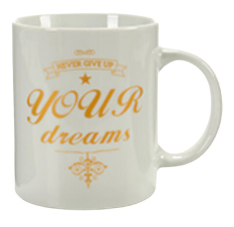 mok Your Dreams 350 ml porselein wit/goud