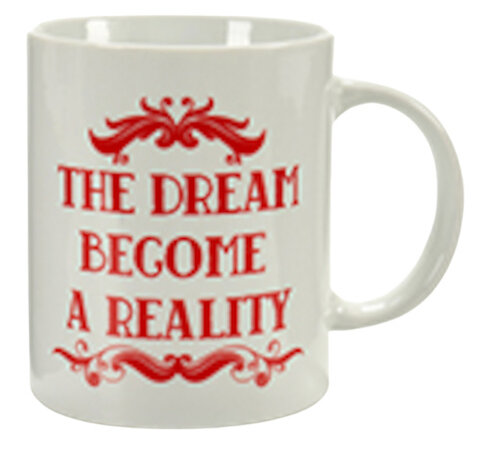 mok Reality 350 ml porselein wit/rood