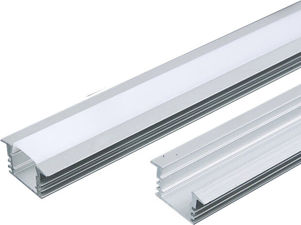 led-strip profiel VT-8115 200 cm aluminium zilver/matwit