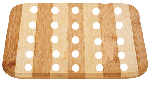 onderzetter Gaten 1 x 19 x 19 cm bamboe naturel