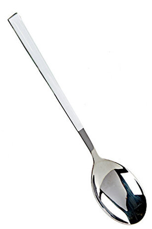 lepel 21 x 4,3 cm RVS wit/zilver