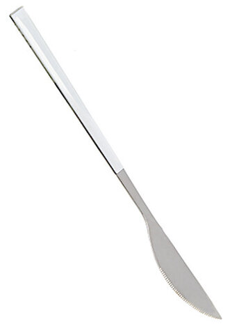 dinermes 22,5 x 2 cm RVS wit/zilver