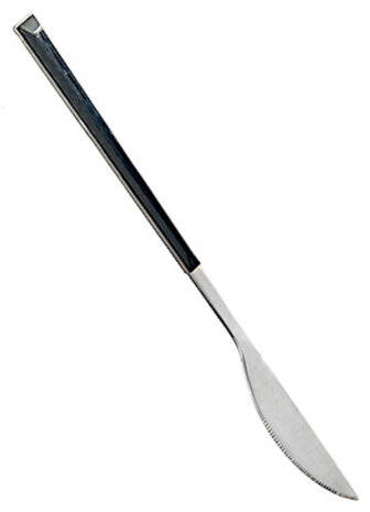 dinermes 22,5 x 2 cm RVS zwart/zilver