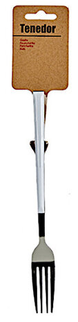 tafelvork 21 x 2,2 cm RVS wit/zilver