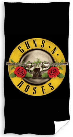 strandlaken Guns N&#039; Roses 140 x 70 cm katoen zwart