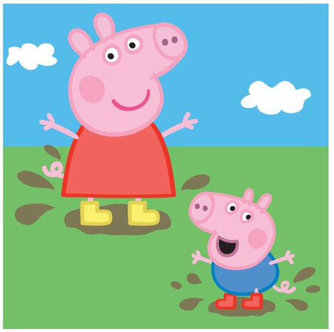 handdoek Peppa Pig junior 30 x 30 cm katoen