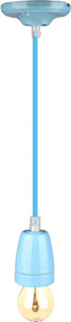 hanglamp VT-7998 E27 60W 4,7 x 75 cm porselein blauw