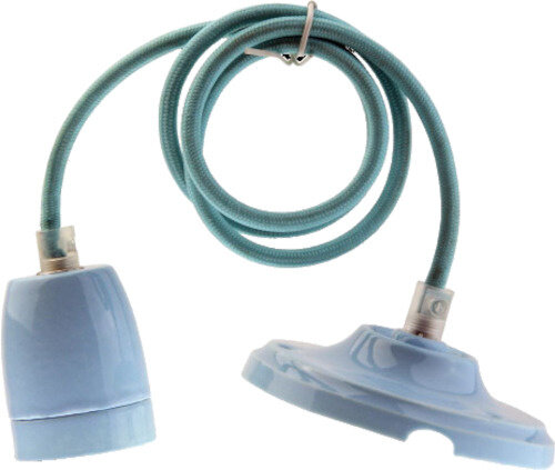 hanglamp VT-7998 E27 60W 4,7 x 75 cm porselein blauw