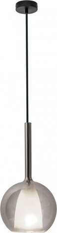 hanglamp VT-7304 E27 60W 25 x 100 cm IP20 glas grijs/wit