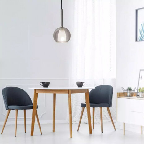 hanglamp VT-7304 E27 60W 25 x 100 cm IP20 glas grijs/wit