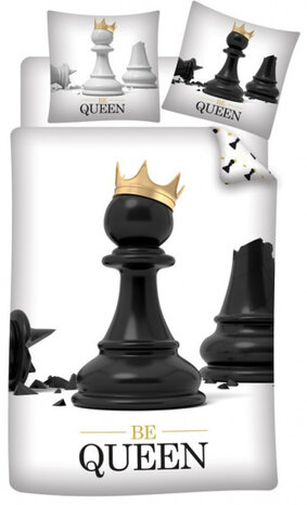 dekbedovertrek Be Queen 140 x 200 cm microfiber wit