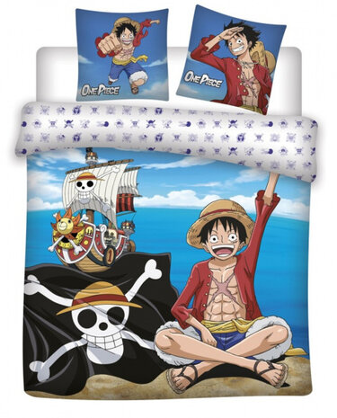 dekbedovertrek One Piece 240 x 220 cm katoen blauw