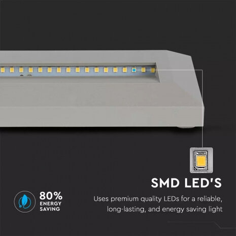 trapverlichting VT-1162 led 3W 4000K 110lm 230 mm grijs