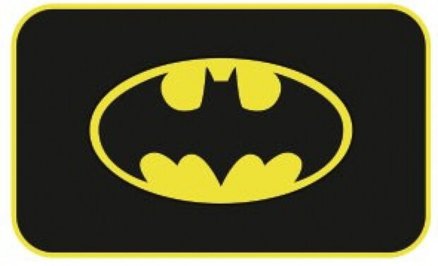 deurmat Batman junior 40 x 60 cm polyester zwart/geel