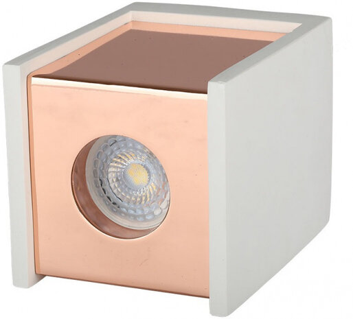 opbouwspot VT-860 GU10 35W 10 x 13 cm wit/ros&eacute;goud