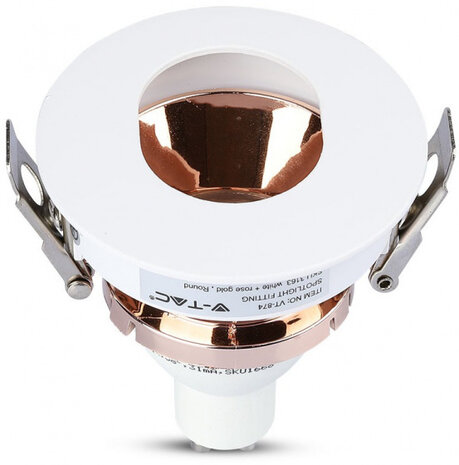 inbouwspot VT-874 8 x 4,2 cm GU10 aluminium wit/ros&eacute;goud