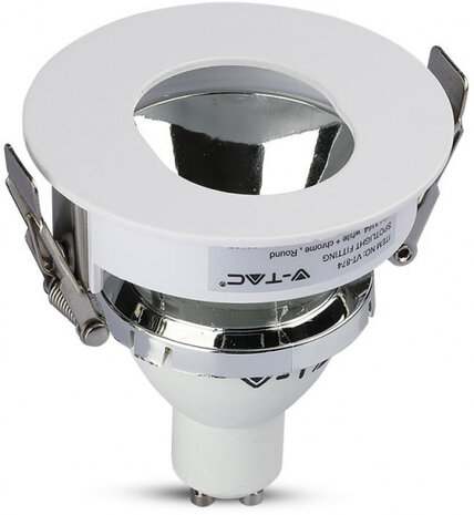 inbouwspot VT-874 GU10 IP20 8 cm aluminium wit/chroom
