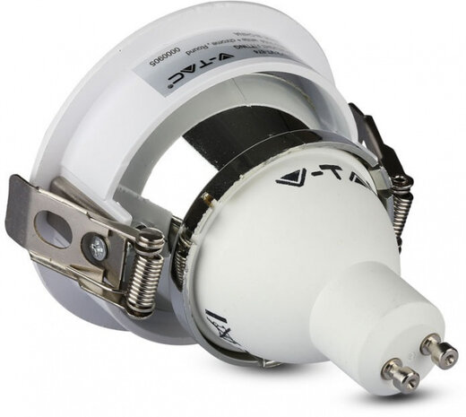inbouwspot VT-874 GU10 IP20 8 cm aluminium wit/chroom