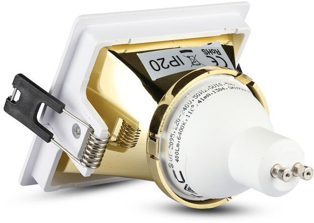 inbouwspot VT-875 8,5 cm GU10 IP20 aluminium wit/goud
