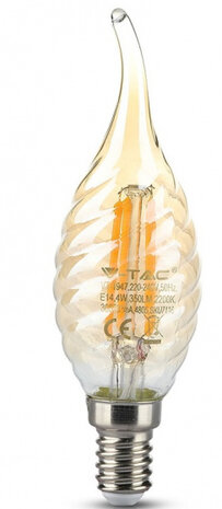 ledlamp VT-1947 Candle E14 4W 2200K 350lm IP20 amber