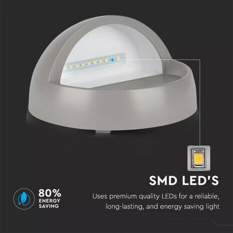 trapverlichting VT-1182 led 3W 3000K 210lm 166 mm grijs