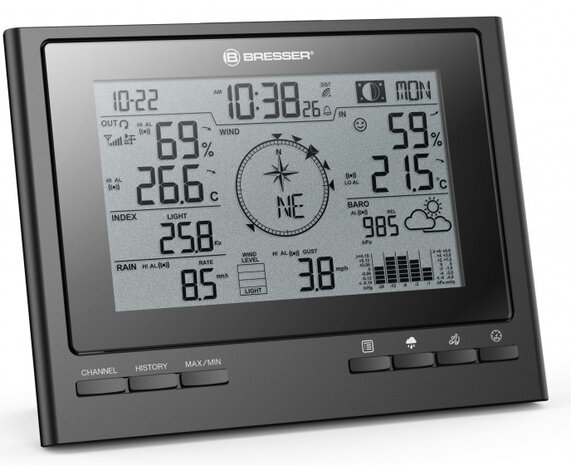 weerstation ClimateScout digitaal zwart/wit 2-delig