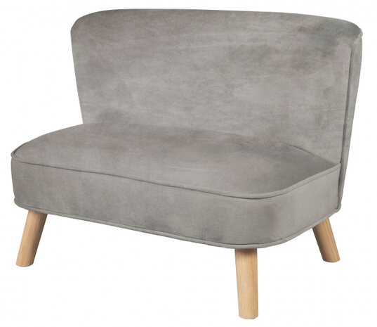 kinderbank Lil Sofa junior 48 x 70 x 50 cm fluweel grijs