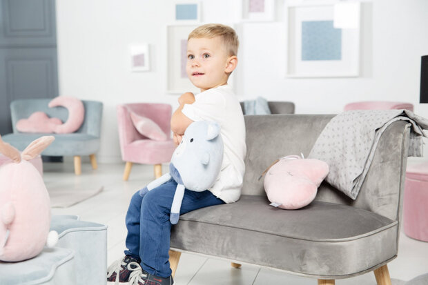 kinderbank Lil Sofa junior 48 x 70 x 50 cm fluweel grijs