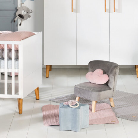kinderfauteuil Lil Sofa junior 44 x 50 cm fluweel grijs