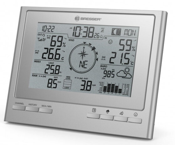 weerstation ClimateScout digitaal zilver/wit 2-delig