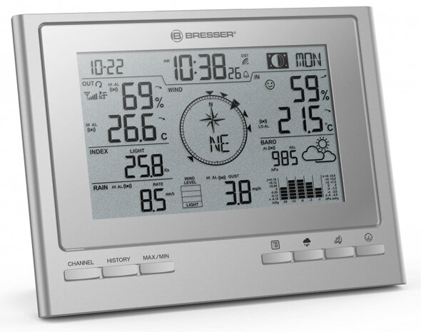 weerstation ClimateScout digitaal zilver/wit 2-delig