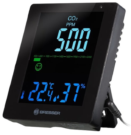 luchtkwaliteitsmonitor 220V binnen 12,3 x 11 cm zwart