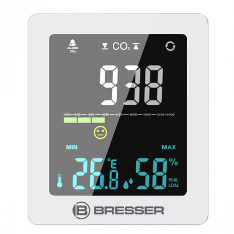 luchtkwaliteitsmonitor 220V binnen 12,3 x 11 cm wit